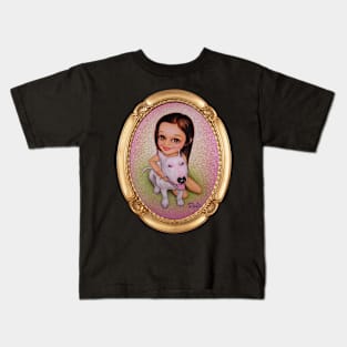 Wednesday and Curly Joe (gold frame) Kids T-Shirt